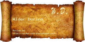 Wider Dorina névjegykártya